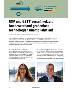 RSV und GSTT verschmelzen: Bundesverband grabenlose Technologien nimmt Fahrt auf