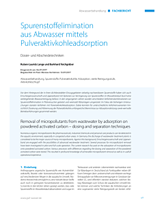 Spurenstoffelimination aus Abwasser mittels Pulveraktivkohleadsorption
