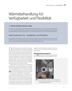 Wärmebehandlung 4.0 Verfügbarkeit und Flexibilität