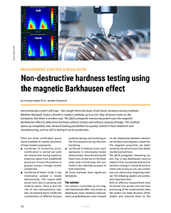 Non-destructive hardness testing using the magnetic Barkhausen effect