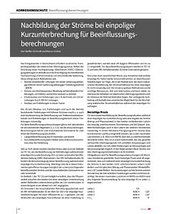 Nachbildung der Ströme bei einpoliger Kurzunterbrechung für Beeinflussungsberechnungen