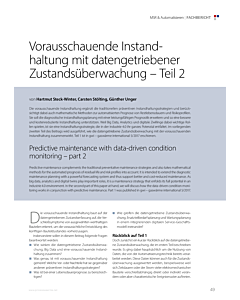 Vorausschauende Instandhaltung mit datengetriebener Zustandsüberwachung – Teil 2