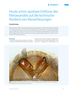 Heute schon spürbare Einflüsse des Klimawandels auf die technische Resilienz von Wasserfassungen