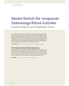 Master-Switch für verspannte Zahnstange-Ritzel-Antriebe