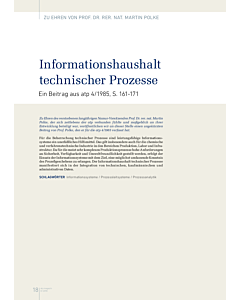 Informationshaushalt technischer Prozesse