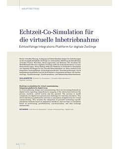 Echtzeit-Co-Simulation für die virtuelle Inbetriebnahme