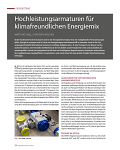 Hochleistungsarmaturen für klimafreundlichen Energiemix