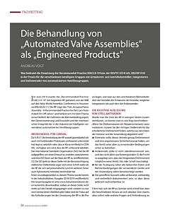 Die Behandlung von „Automated Valve Assemblies“ als „Engineered Products“