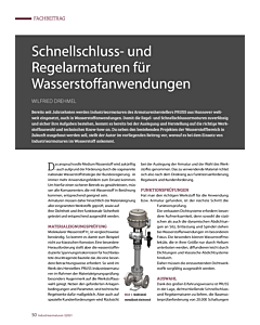 Schnellschluss- und Regelarmaturen für Wasserstoffanwendungen