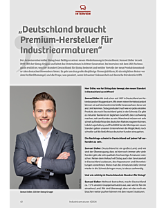 „Deutschland braucht Premium-Hersteller für Industriearmaturen“