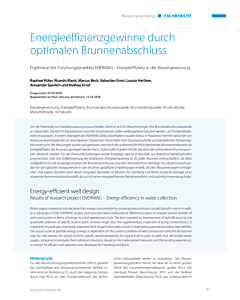 Energieeffizienzgewinne durch optimalen Brunnenabschluss