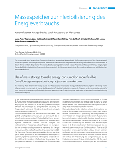 Massespeicher zur Flexibilisierung des Energieverbrauchs