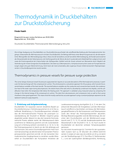 Thermodynamik in Druckbehältern zur Druckstoßsicherung