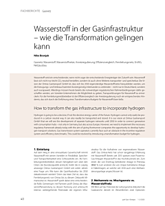 Wasserstoff in der Gasinfrastruktur – wie die Transformation gelingen kann