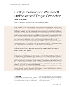 Großgasmessung von Wasserstoff und Wasserstoff-Erdgas-Gemischen