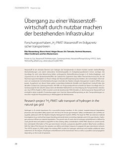Übergang zu einer Wasserstoffwirtschaft durch nutzbar machen der bestehenden Infrastruktur