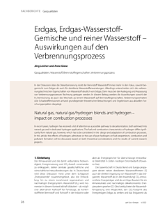Erdgas, Erdgas-Wasserstoff-Gemische und reiner Wasserstoff – Auswirkungen auf den Verbrennungsprozess