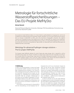 Metrologie für fortschrittliche Wasserstoffspeicherlösungen – Das EU-Projekt MefHySto