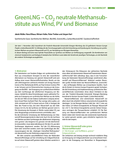 GreenLNG – CO2 neutrale Methansubstitute aus Wind, PV und Biomasse