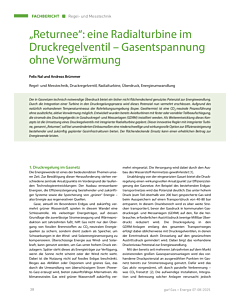 „Returnee“: eine Radialturbine im Druckregelventil – Gasentspannung ohne Vorwärmung