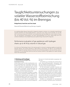 Tauglichkeitsuntersuchungen zu volatiler Wasserstoffbeimischung (bis 40 Vol.-%) im Brenngas