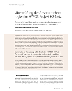 Überprüfung der Absperrtechnologien im HYPOS-Projekt H2-Netz