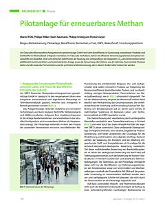 Pilotanlage für erneuerbares Methan