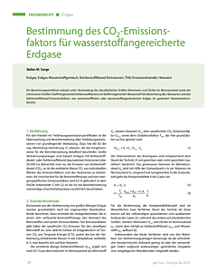 Bestimmung des CO2-Emissionsfaktors für wasserstoffangereicherte Erdgase