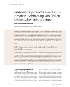 Risikomanagement/-bewertung – Ansatz zur Abbildung von Risiken bei kritischen Infrastrukturen