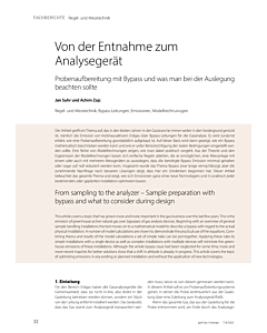 Von der Entnahme zum Analysegerät