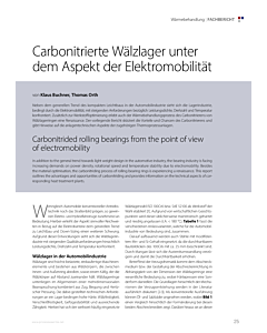 Carbonitrierte Wälzlager unter dem Aspekt der Elektromobilität
