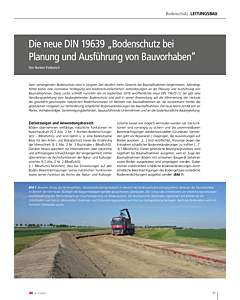 Die neue DIN 19639 „Bodenschutz bei Planung und Ausführung von Bauvorhaben“