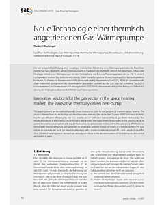 Neue Technologie einer thermisch angetriebenen Gas-Wärmepumpe