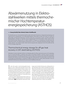 Abwärmenutzung in Elektrostahlwerken mittels thermochemischer Hochtemperaturenergiespeicherung (ASTHOS)