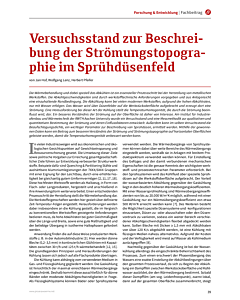 Versuchsstand zur Beschreibung der Strömungstopographie im Sprühdüsenfeld