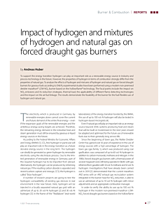 Impact of hydrogen and mixtures of hydrogen and natural gas on forced draught gas burners