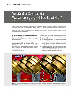 Vollständige Sperrung der Wasserversorgung – Gibt‘s die wirklich?