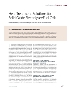 Heat Treatment Solutions for Solid Oxide Electrolyzer/Fuel Cells