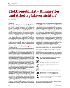 Elektromobilität – Klimaretter und Arbeitsplatzvernichter?