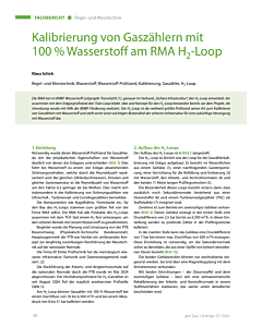Kalibrierung von Gaszählern mit 100 % Wasserstoff am RMA H2-Loop