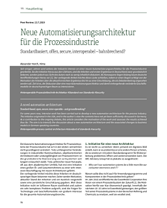 Neue Automatisierungsarchitektur für die Prozessindustrie