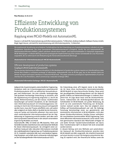 Effiziente Entwicklung von Produktionssystemen