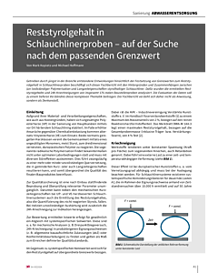 Reststyrolgehalt in Schlauchlinerproben – auf der Suche nach dem passenden Grenzwert