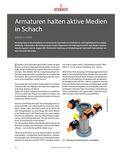 Armaturen halten aktive Medien in Schach