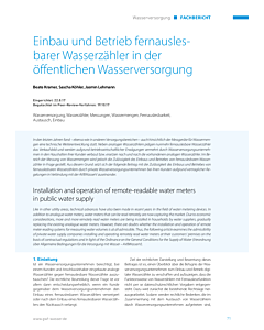 Einbau und Betrieb fernauslesbarer Wasserzähler in der öffentlichen Wasserversorgung