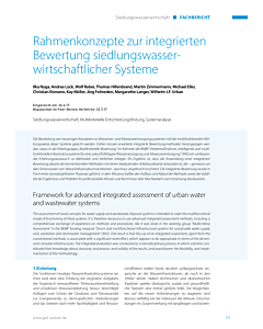 Rahmenkonzepte zur integrierten Bewertung siedlungswasserwirtschaftlicher Systeme