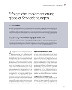 Erfolgreiche Implementierung globaler Serviceleistungen