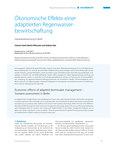 Ökonomische Effekte einer adaptierten Regenwasserbewirtschaftung