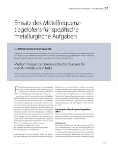 Einsatz des Mittelfrequenztiegelofens für spezifische metallurgische Aufgaben