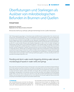 Überflutungen und Starkregen als Auslöser von mikrobiologischen Befunden in Brunnen und Quellen